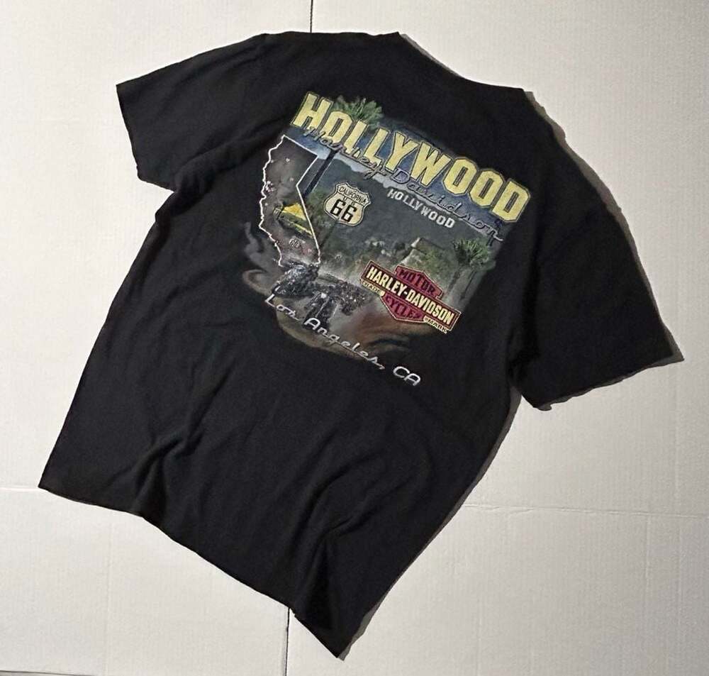 Vintage Harley-Davidson Hollywood Los Angeles, CA Graphic T-Shirt